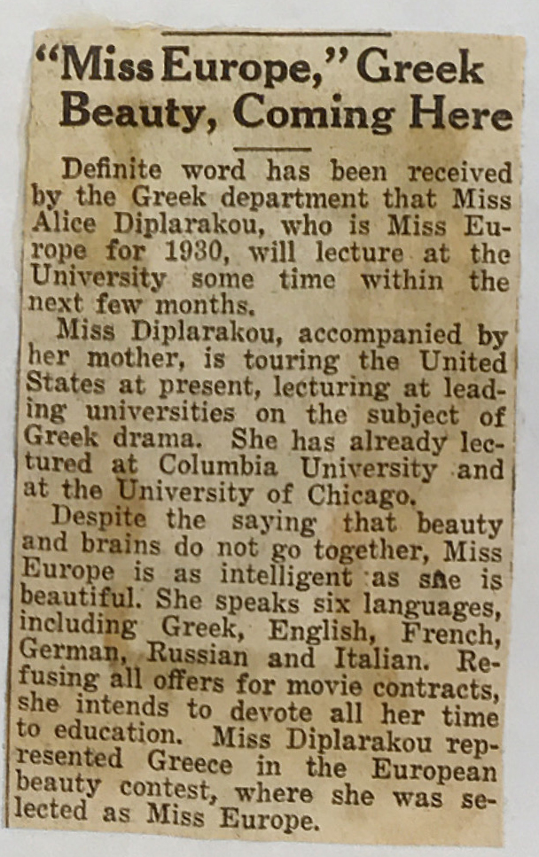 Alice Diplarakou Miss Europe