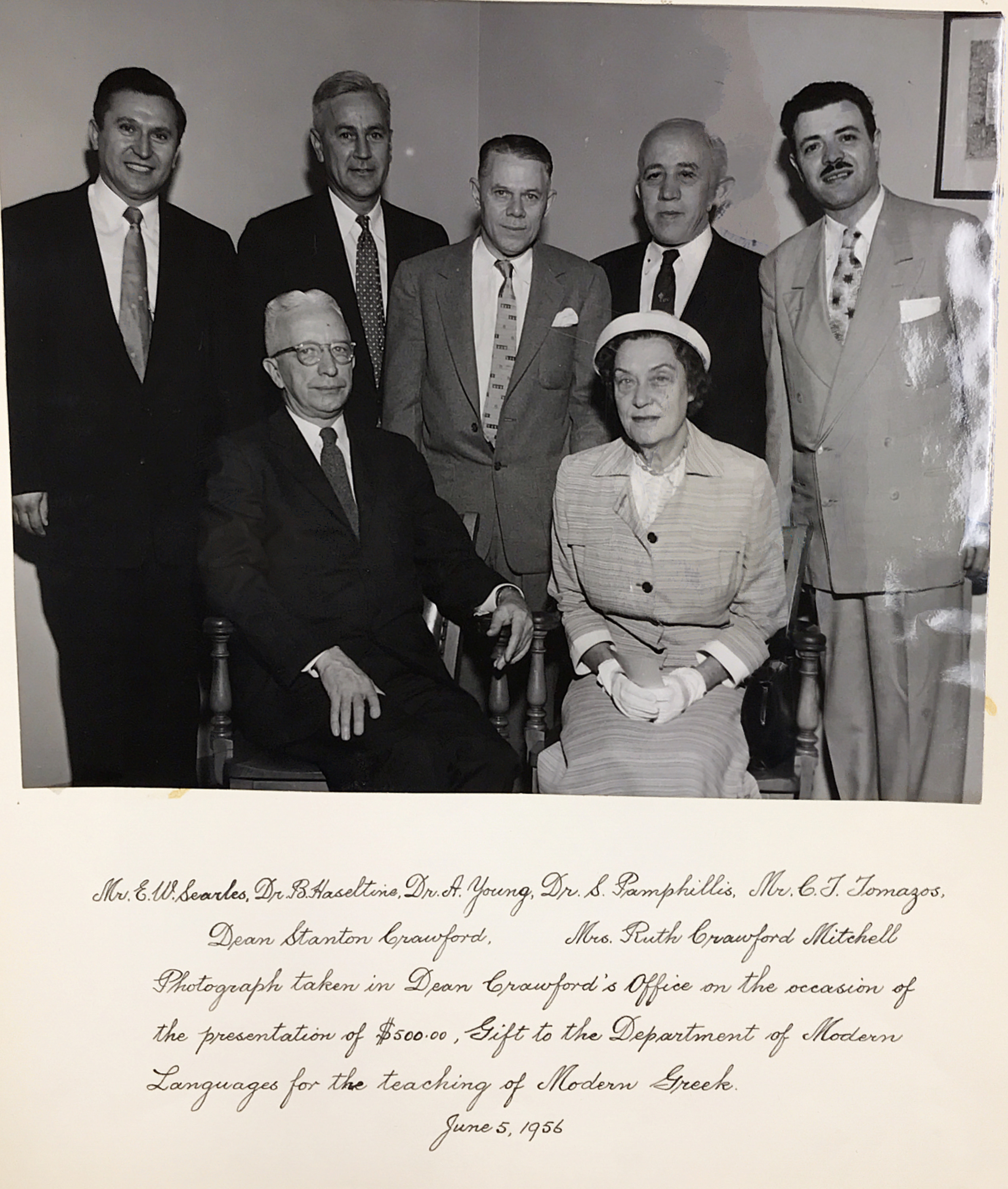Exdcutive Council of the Greek Room Committee in 1941