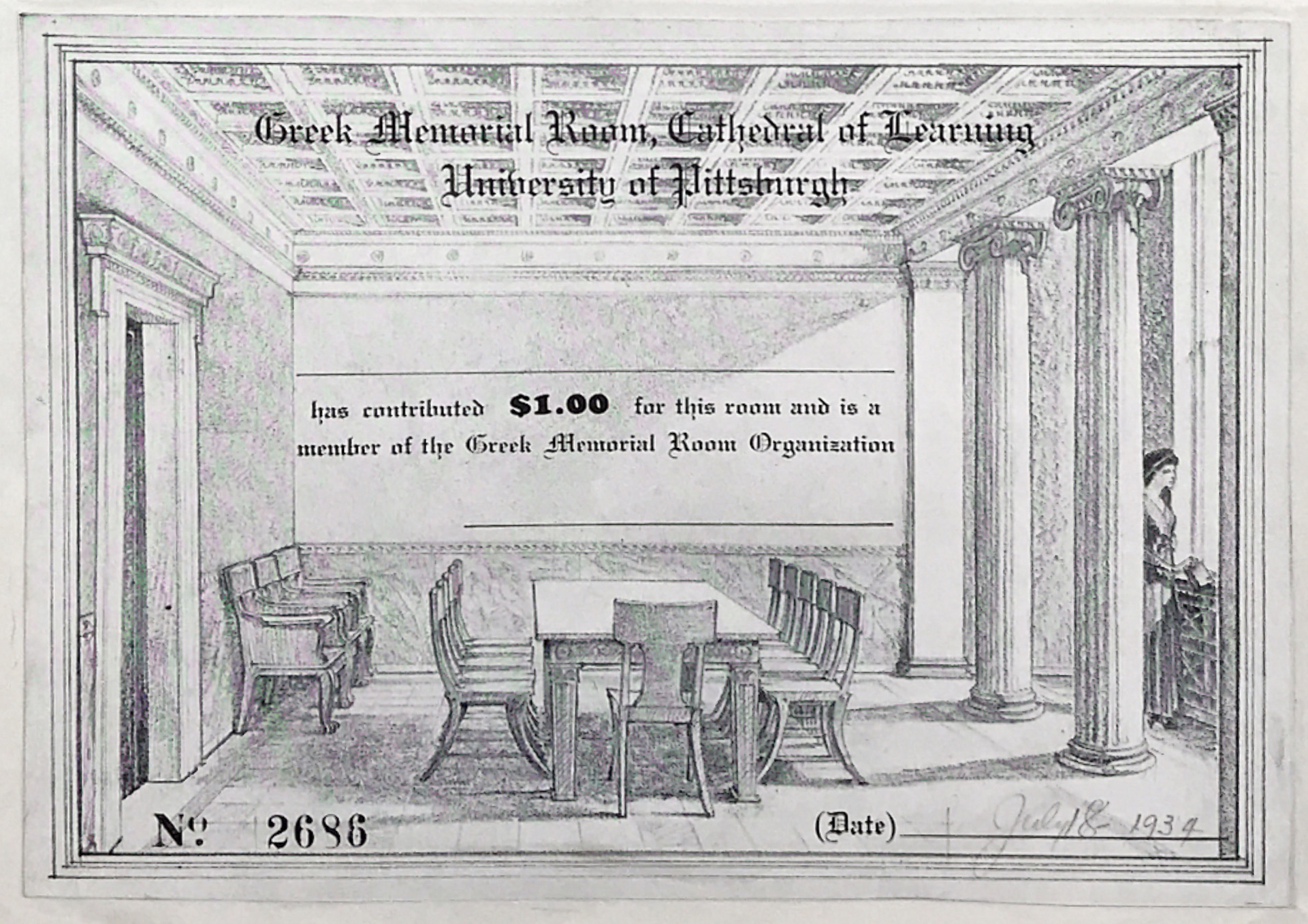 Original Greek Room Membership Card