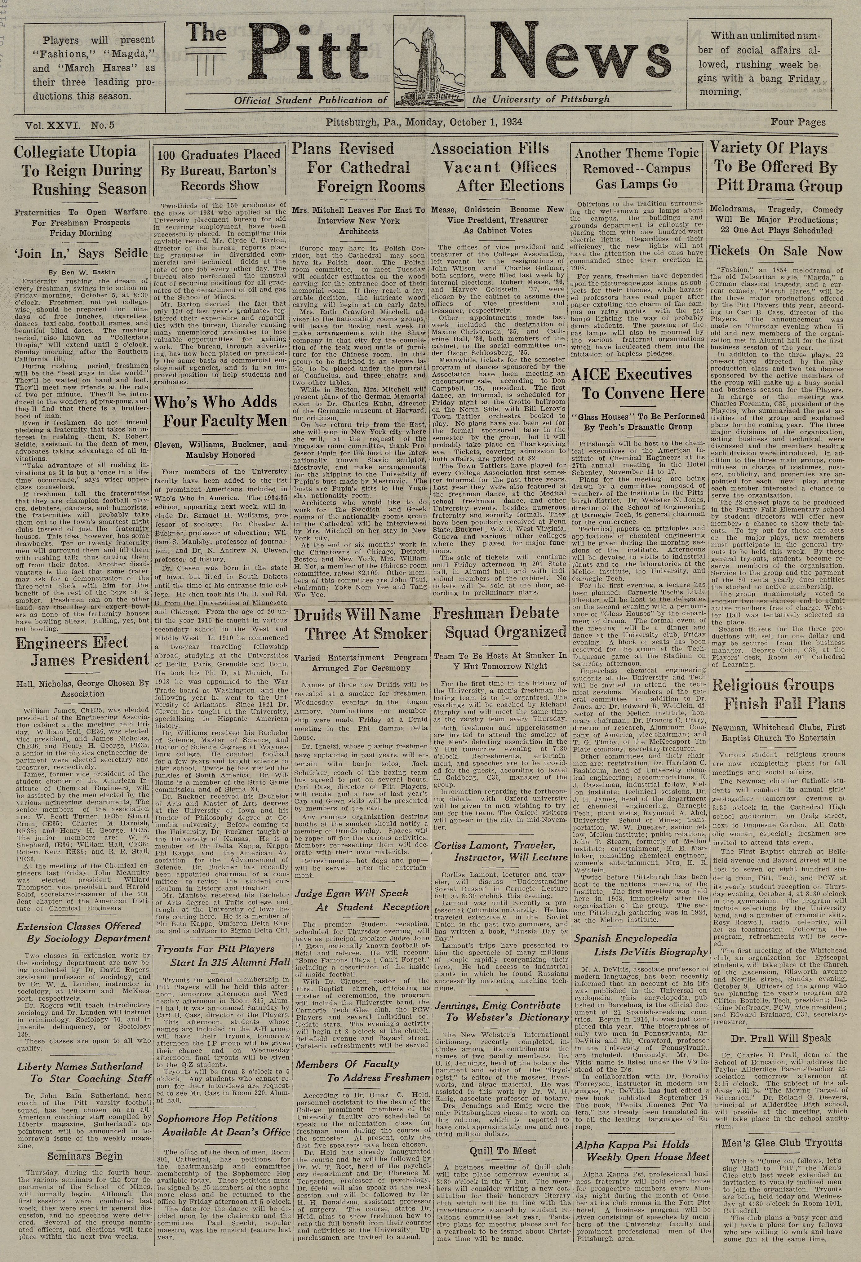 Pitt Times 1934
